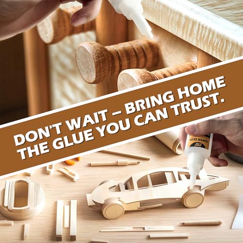 Wood Super Glue Liquid, Clear Instant CA Glue for Wood Furniture Heavy Duty - size: 1oz-thick