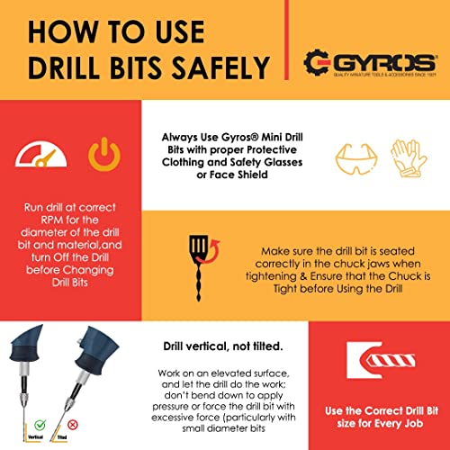 GYROS 12 PCS #66 Micro Drill Bit Set – Small Drill Bits for Jewelry, Plastic, Resin, & Soft Metal – High-Speed Steel Wire Gauge Mini Twist Drill Bit Set for Pin Vise Hand Drill & Rotary Tool - size: #66 (.0330”/.838MM)