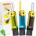 3 in 1 Cup Lid Cleaning Brush, Multifunctional Gap Cleaning Brush, Home Kitchen Crevice Brush, Portable Bottle Cleaner Brush for Cleaning Tight Spaces, Bottle Gaps, Travel Mug Caps(3 PCS) - color: Green, Blue, Gray(3pcs)