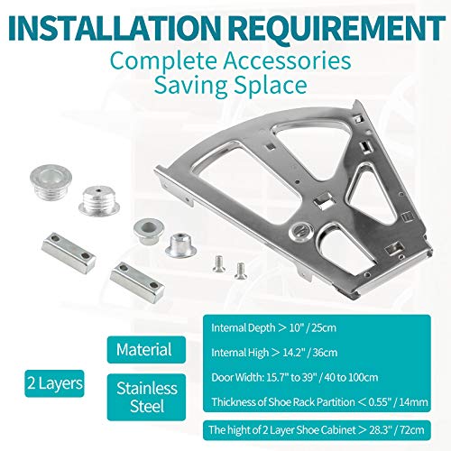 2 Layers Shoes Drawer Cabinet Hinges, Silver, 1 Pair - color: Silver, size: 2 Layers