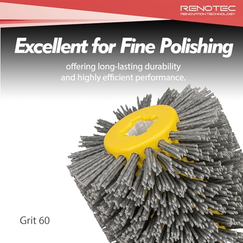 Nylon Bristle Drum, #60, Scale and Rust Stripping, 4.33" x 4", 110x100mm, for Burnishing Polishing Machine - style: Nylon Bristle Drum #60