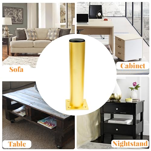 4-Pack Adjustable Aluminum Alloy Furniture Legs 3" Height Gold - color: Gold, size: 3 Inch