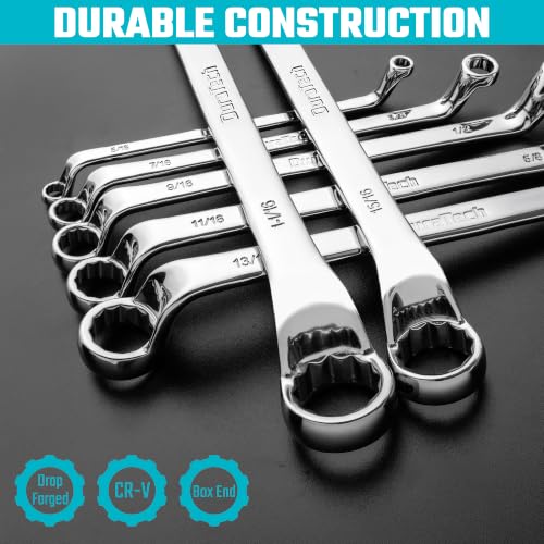 DURATECH 7-Piece Offset Box Wrench Set, SAE, 1/4" to 1-1/16" - color: Silver, size: 1/4" to 1-1/16"