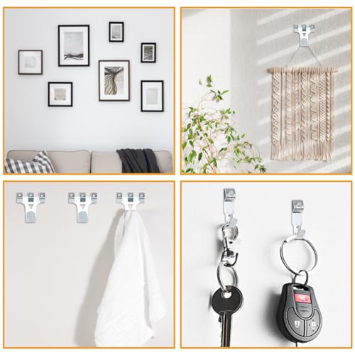 KURUI Picture Hanging Kit for Wall Decor, Frame, Painting, Art, Photo, 385Pcs Picture Hangers with Heavy Duty Hooks, Sawtooth, Hardware Nails, Wall Hangers for Bedroom Office Classroom (Silver) - color: Silver