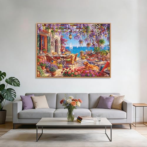 Coastal Terrace Flowers Puzzles for Adults 1000 Pieces - color: Coastal Terrace