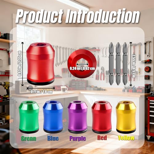 5PCS Strong Magnetic Screw Rings ，3PCS Magnetic Screwdriver，Removable Magnetic Screwdriver Drill Bit Holder for Hex Screwdrivers and Electrician Impact Drills Power, DIY Tool Accessories - color: 5pcs Strong Magnetic Screw Rings ，3pcs Magnetic Screwdriver