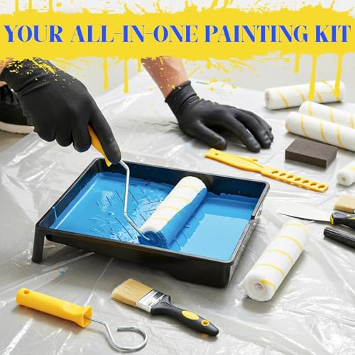 18-Piece Paint Roller Kit with 3.3ft Reinforcing Extension Pole