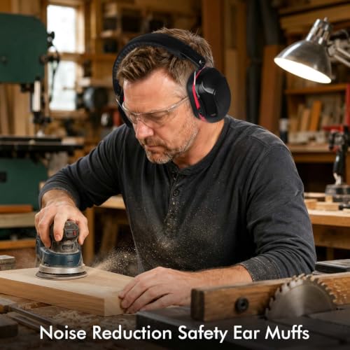 6 Pack Noise Reduction Ear Protection Ear Muffs, 34dB Noise Canceling Headphones For for Adults Kids - color: Red