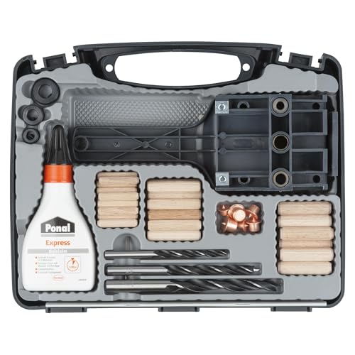 Wolfcraft Universal Dowelmaster Set, 78 Pcs. I 4645000 I The Complete Starter Set For All Standard Wood Dowel Joints