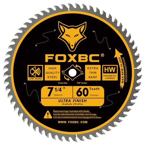 FOXBC 7-1/4 inch Circular Saw Blade 24T 40T 60 Tooth Combo Pack, Finish Wood Cutting with 5/8" Arbor, Diamond Knockout