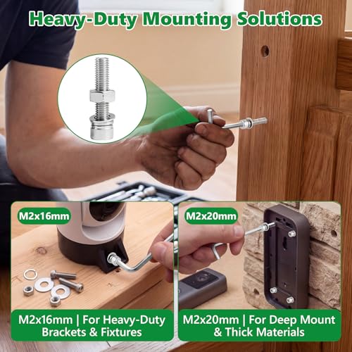 981 Pcs M2 Hex Socket Cap Screws Nuts Washers Wrench Kit, 304 SS - size: SS M2 981pcs 3