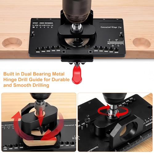 35mm Metal Concealed Hinge Jig Quick Clamp for Door Cabinet Woodworking - color: Deep Black