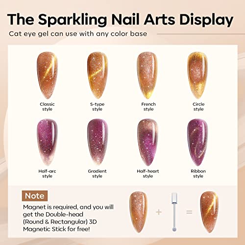modelones Fall Gel Nail Polish Set 6 Colors, Nude Brown Burgundy - color: A Nude Brown
