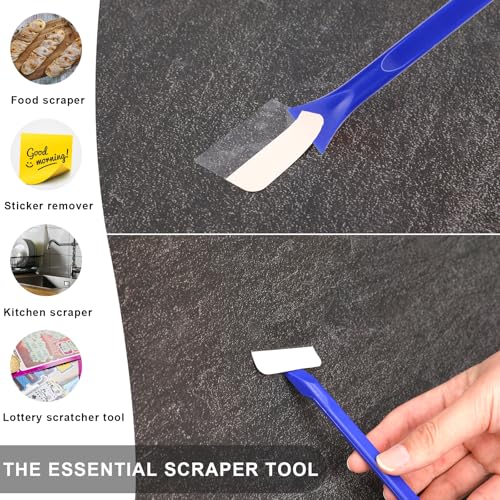 Car Crevice Cleaning Tool, 9 Pieces No-Scratch Plastic Scraper Tool for Tight Spaces, Multi-Use Small Paint Scraper Tool Sticker Remover for Kitchen, Crevices, Food, Paint, Labels, Oil Stains, Dirt - color: Blue