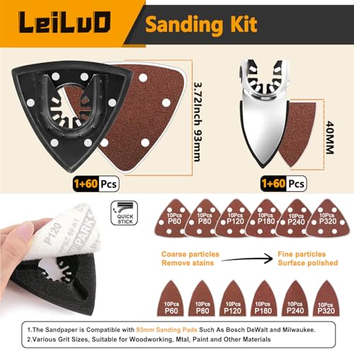 LEILUO 156Pcs Oscillating Saw Blades for Wood Metal, Multi Tool Blades