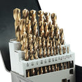 GMTOOLS 29Pcs Cobalt Drill Bits Set, M35 High Speed Steel, 135 Degree Tip, Stainless Steel, Plastic and Wood with Metal Indexed Storage Case 1/16"-1/2" - style: 29 pcs Cobalt