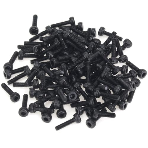 105 Pieces M2 x 8mm Socket Head Cap Screws, Thread Pitch 0.4mm, Sutemribor M2 Black Screws, 12.9 Grade Alloy Steel, Black Oxide Finish, Fully Threaded - size: M2 x 8mm, style: Socket Head