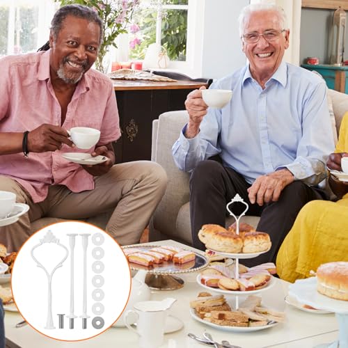 Patelai 6 Sets 3 Tiered Tray Hardware Kit,Simple,White - color: White, size: Simple