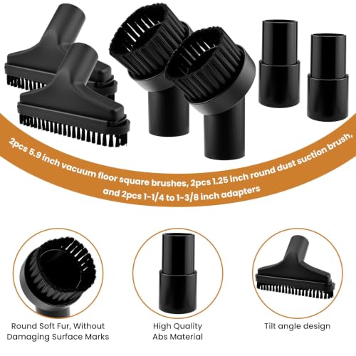 6-Piece Universal Vacuum Attachments Kit - size: 6Pcs Vacuum Brush, PP