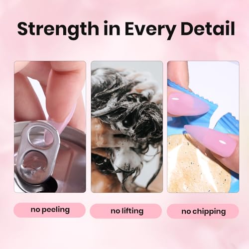Beetles Hard Gel Nail Extension Kit, 3 Colors with Medium Oval Tips - color: Clear Nude Pink Soft Ease with Medium Oval Nail Tips 3 x 30 g