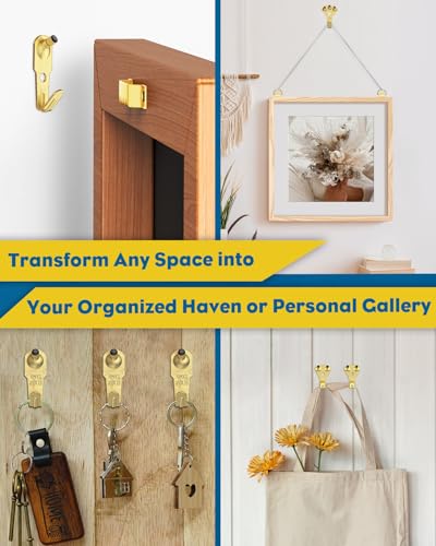 Uniclife 230 Pcs Heavy Duty Picture Hanging Kit, Picture Hanging Hooks,Gold - size: 230 Pcs, style: Gold