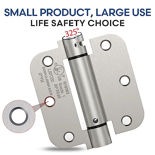 2 Pack 3.5 Inch Self Closing Door Hinges, Satin Nickel - color: Satin Nickel, size: 3.5" (2 Pack)