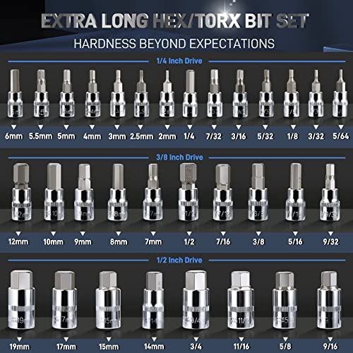 DISEN 32-Piece HEX Bit Socket Set - size: Hex Bits 32pcs