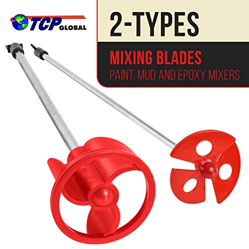 TCP Global Paint Mixer Attachment, Set of 2, 14" Drill Paddle Mixer