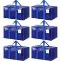 6 Pack Extra Heavy Duty Large Moving Bags with Strong Zipper, Blue - color: Blue, size: 6 Pack
