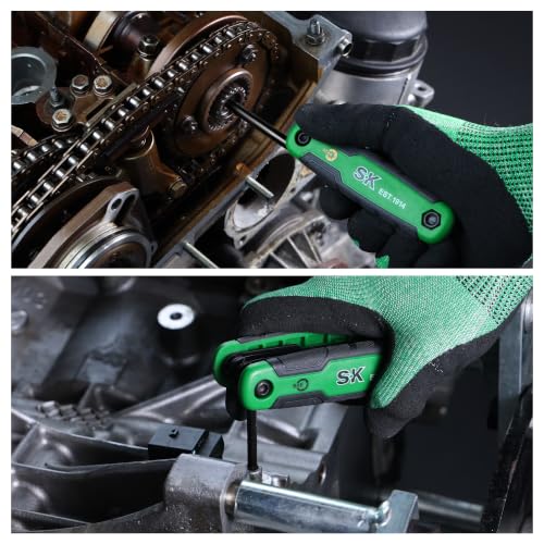 SK Folding Allen Wrenches Sets, Metric/SAE/Star Hex Key Set, CR-V Steel