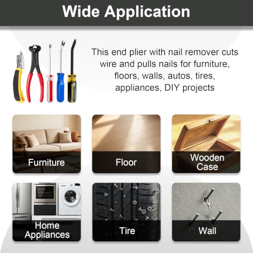 5-Piece Heavy Duty Upholstery Staple Remover Tool Set with Nail Puller Plier, Tack Lifter, Fastener Remover for Carpet,Furniture,Floor,Photo Frame,Wooden - color: 5 Pcs