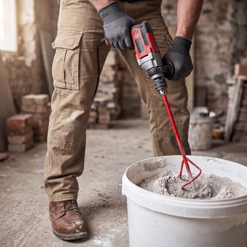 MorningRo 3 Pack Paint Mixer for Drill, Concrete Cement Mixer, Red - color: Red