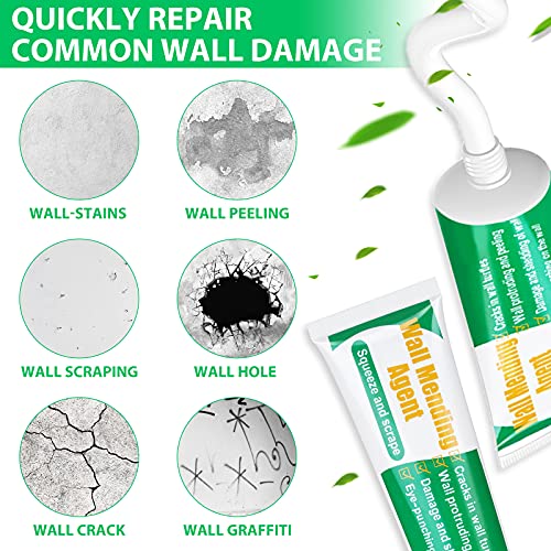 Drywall Repair Kit - Large Hole Patch, Wall Mending Agent with Scraper - Easy to Fill Holes for Home Wall, Plaster Dent Repair - 2 Pcs - color: 2 Pack Wall Spackle