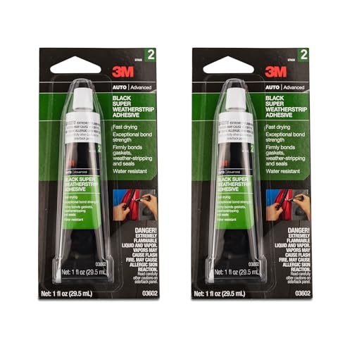 3M Black Super Weatherstrip Adhesive, 03602, 1 fl oz, 1 Per Pack, 2-Pack - size: 1 fl oz (Pack of 2)