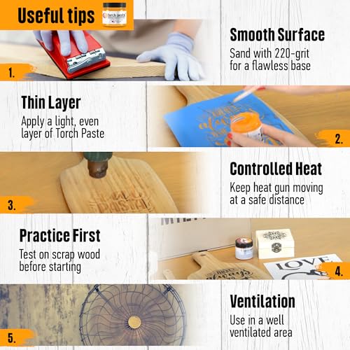 Torch Paste - The Original Wood Burning Paste | Made in USA | Heat Activated Non-Toxic Paste for Crafting & Stencil Wood Burning | Accurately & Easily Burn Designs on Wood, Canvas, Denim & More | 3 OZ - size: 3 oz. (weight)