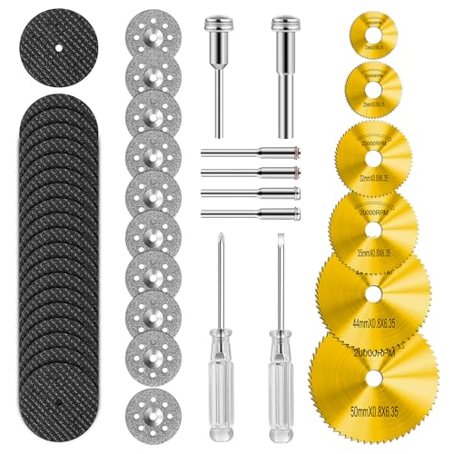 44 Pcs Gold Cutting Wheel Set Compatible with Plastic for Rotary Tool - color: Gold