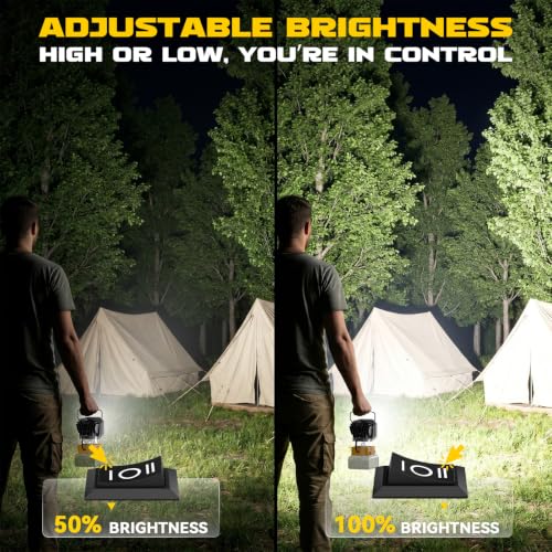 LED Work Light Compatible with DeWalt 20V Battery, 60W 8000LM Tool Only - color: Yellow