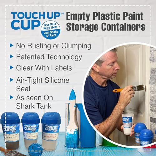 Touch Up Cup Empty Plastic Paint Storage Containers, 13 oz, 3-Pack