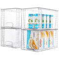 Vtopmart 4 Pack Stackable Clear Pantry Storage Drawers, Large - size: 4Pack 7"H