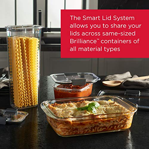 Rubbermaid Brilliance Glass Storage 4.7-Cup Food Containers with Lids Set of 3 Clear - size: 4.7 cups (6-Piece)