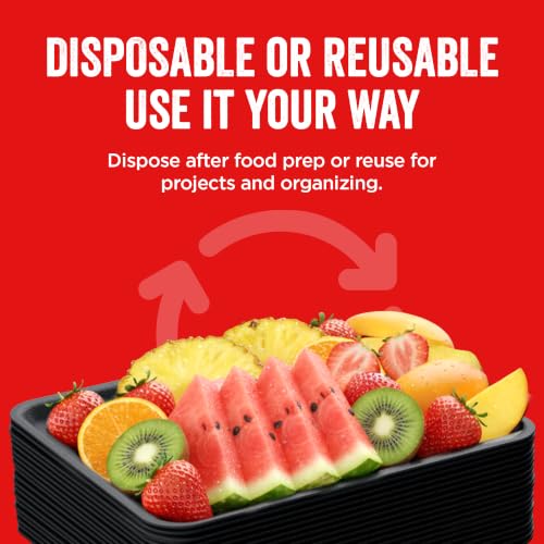 Hygloss Black Foam Trays for Food & Crafts, 9 x 11 Inch, Pack of 10 - color: Black, size: 9 x 11-Inch, style: 10 Pieces