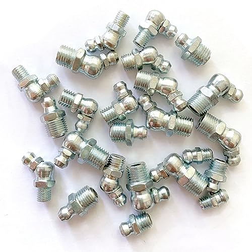 1/4"-3/8" 36Pcs 3 Sizes Grease Fitting Assortment Straight 45 90 Degree Grease Zerk Fittings, Galvanized Steel Grease Fittings and Grease Gun Tips for Industrial/Agricultural Machinery Yoliko - size: 3Size-36Pcs