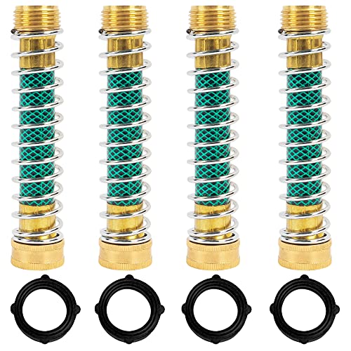 Hourleey Garden Hose Protector, Hose Extension Adapter with Coil Spring (4 PCS) - size: 4 Pack