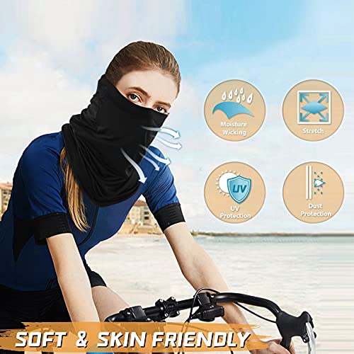 Neck Gaiter Face Mask: Cooling UV Protection Face Cover Breathable | Washable Reusable Gator Scarf Sun Wind Dust Shield Bandana for Mowing Fishing Cycling Running for Men Women - color: Navy&royal Blue&grey&black