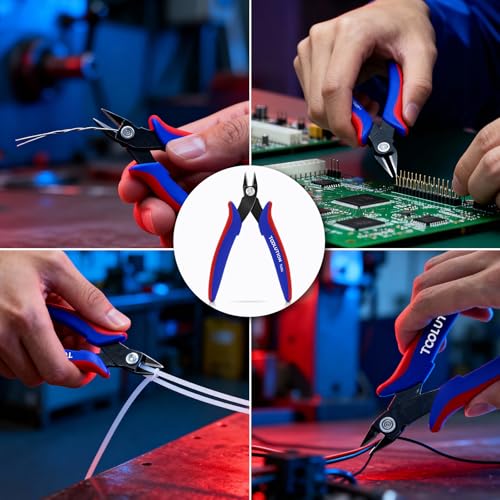 2 Pack Flush Wire Cutters - Small Diagonal Cut Pliers Snips - color: 5"- 2 Pack