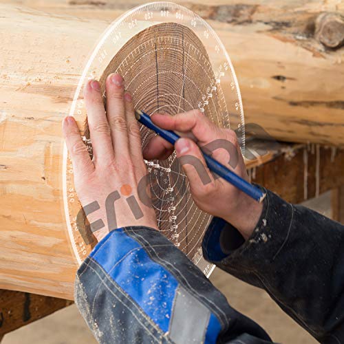 Frienda 300 mm/ 12 Inch Round Center Finder Compass Lathe Centering Tool Circle Gauge for Drawing Circles, Lathe Work and Woodturners, Round Template Clear Acrylic Drawing Circles Diameter