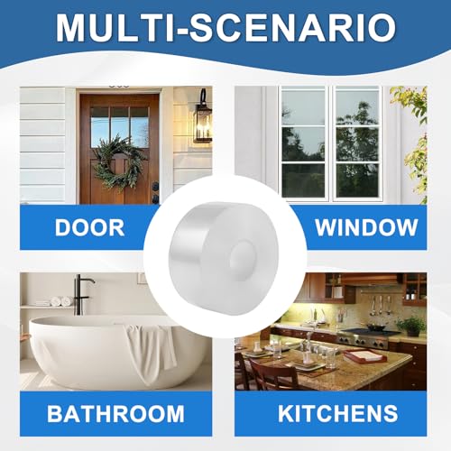 Transparent Window Weather Sealing Tape 2IN x 66 FT Draft Isolation No Residue Removable Adhesive Waterproof Windows Doors Shower Glass AC Units Ideal for Winter Seal & Summer Cold Air Loss Prevention - size: 2 In x 66 FT