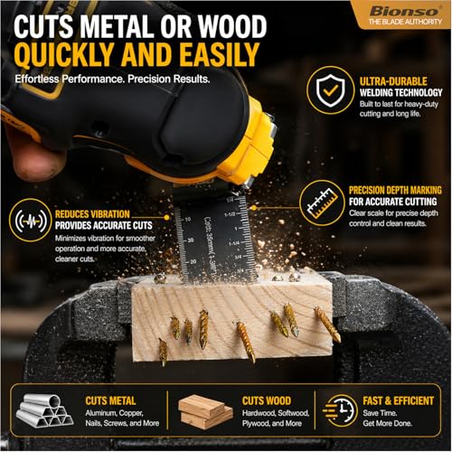 Bionso 35PCS Oscillating Tool Blade Cuts Wood and Metal, Sharp and Durable Titanium Multitool Blades, Multi Tool Blades Kits, Oscillating Saw Blades Fit Dewalt Milwaukee Ryobi Makita Worx Rockwell
