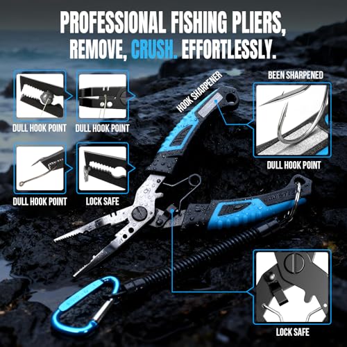 PLUSINNO Fishing Gear, Fishing Tools, Fishing Accessories, Corrosion Resistant Fishing Pliers Kit, Fishing Knife, Floating Fish Lip Gripper Fishing Gifts for Men, Gifts for Fishermen - style: 2pcs Fishing Tools