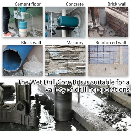 4 1/4" Core Drill Bits with 1-1/4"-7 Thread Featuring 15.74" Drilling Depth 10mm Diamond Segment Specifically Designed for Heavy-Duty Applications in Reinforced Concrete Brick and Masonry - size: 4 1/4 Inch | 108mm